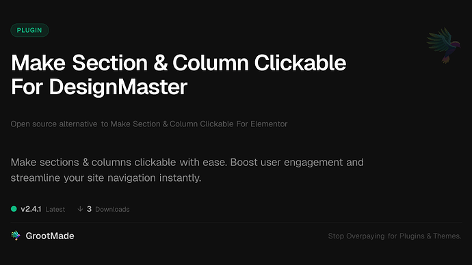 Make Section & Column Clickable For DesignMaster