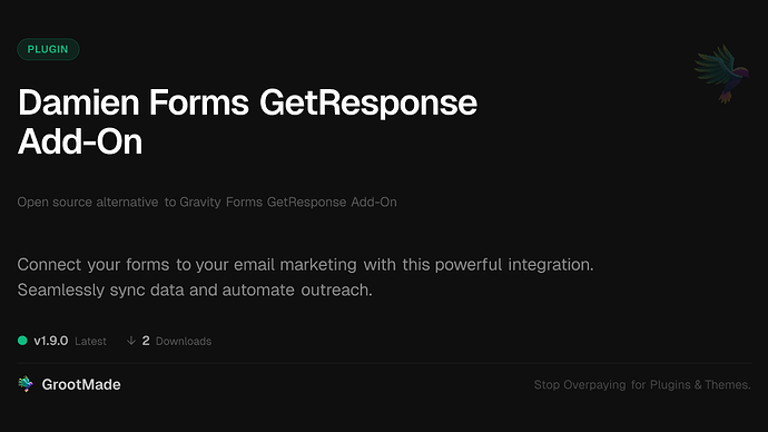 Damien Forms GetResponse Add-On