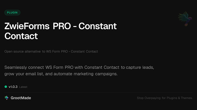 ZwieForms PRO - Constant Contact