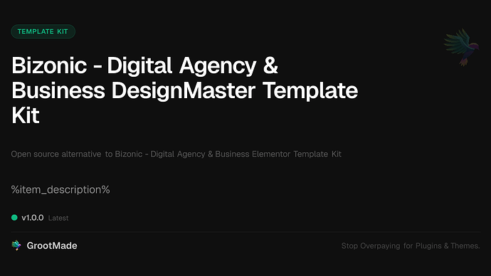 Bizonic - Digital Agency & Business DesignMaster Template Kit