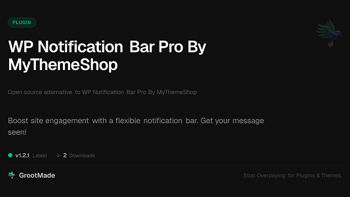 WP Notification Bar Pro By MyThemeShop