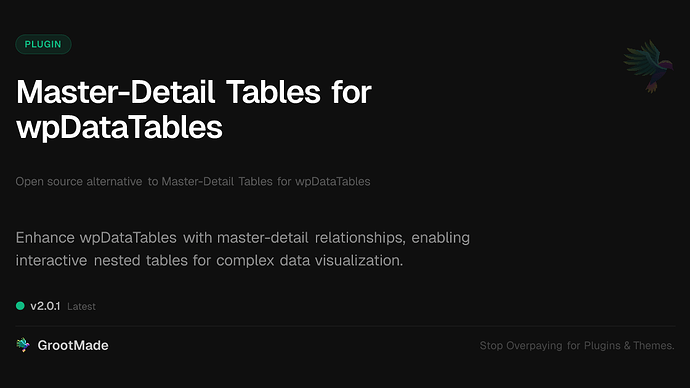Master-Detail Tables for wpDataTables
