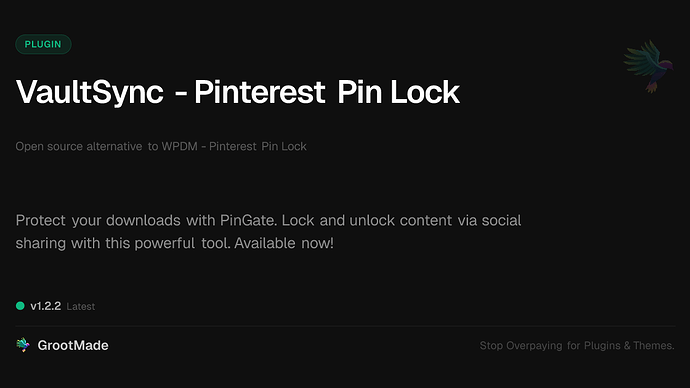 VaultSync - Pinterest Pin Lock