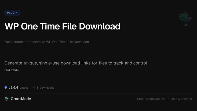 WP One Time File Download