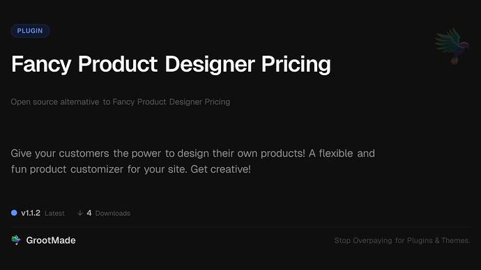 Fancy Product Designer Pricing