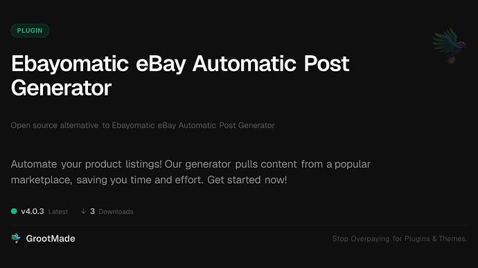 Ebayomatic eBay Automatic Post Generator