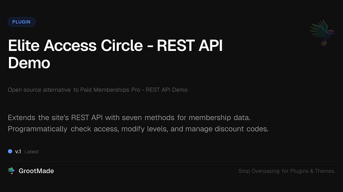 Elite Access Circle - REST API Demo