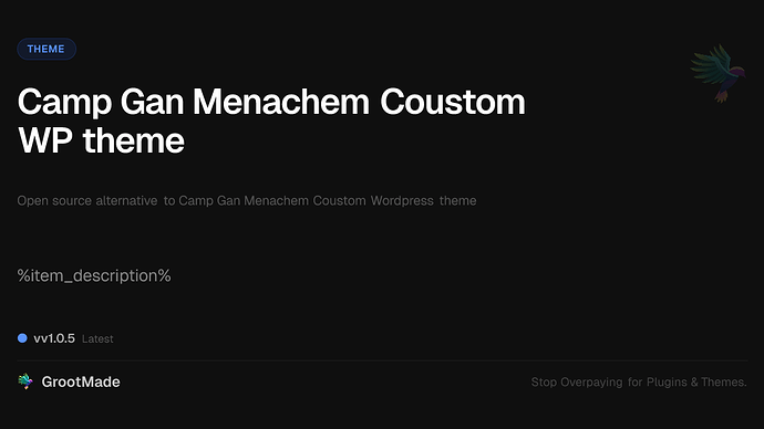 Camp Gan Menachem Coustom WP theme