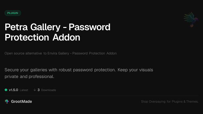 Petra Gallery - Password Protection Addon