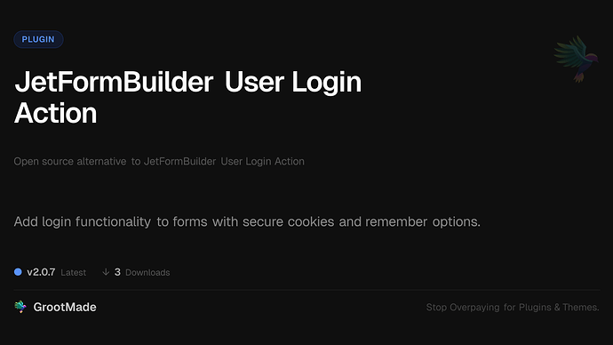JetFormBuilder User Login Action