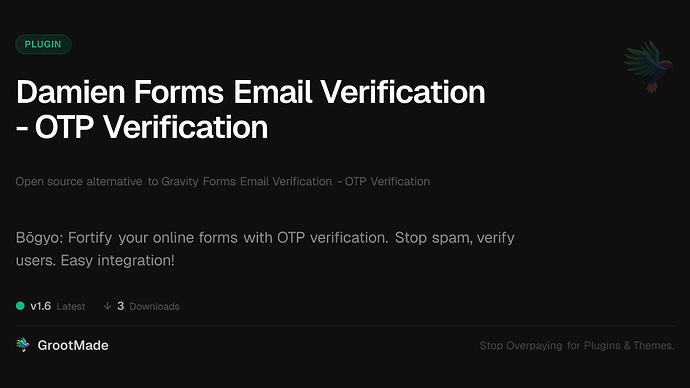 Damien Forms Email Verification - OTP Verification