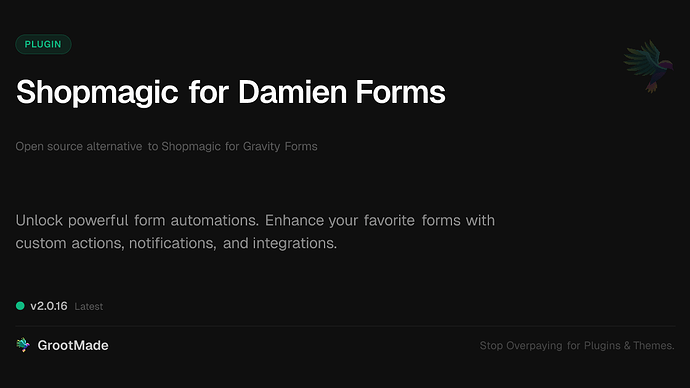 Shopmagic for Damien Forms