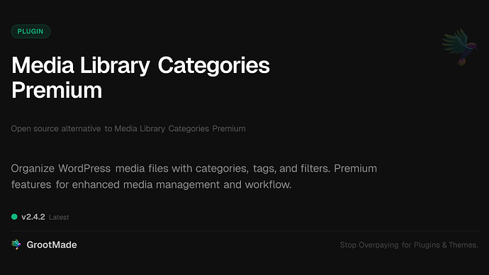 Media Library Categories Premium