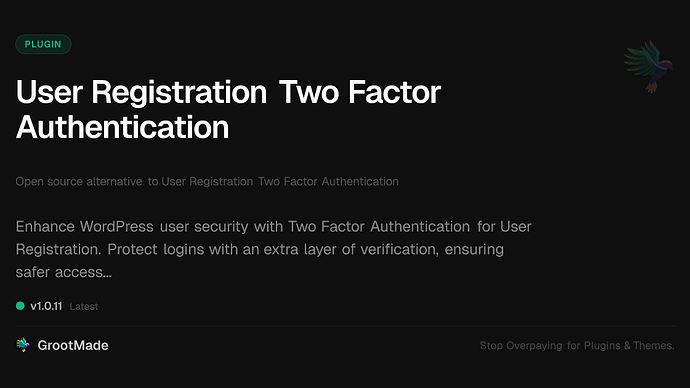 User Registration Two Factor Authentication