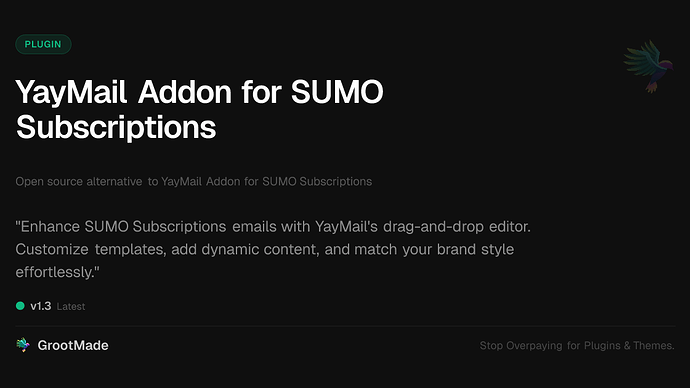 YayMail Addon for SUMO Subscriptions