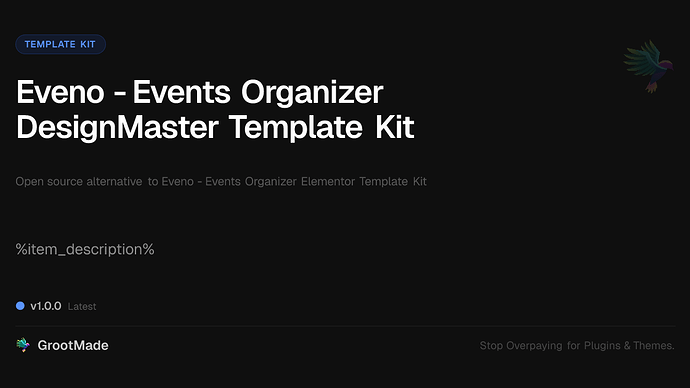 Eveno - Events Organizer DesignMaster Template Kit