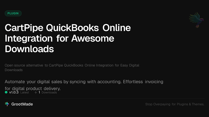 CartPipe QuickBooks Online Integration for Awesome Downloads