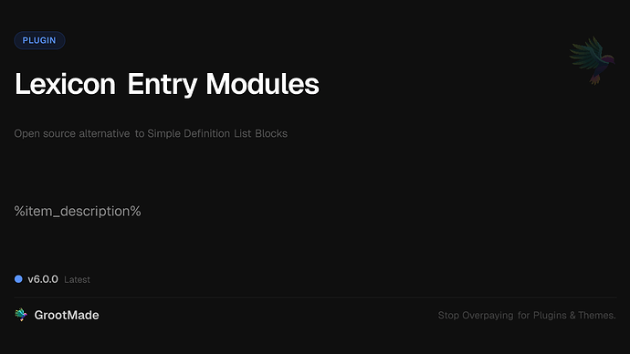 Lexicon Entry Modules