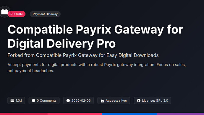 Compatible Payrix Gateway for Awesome Downloads