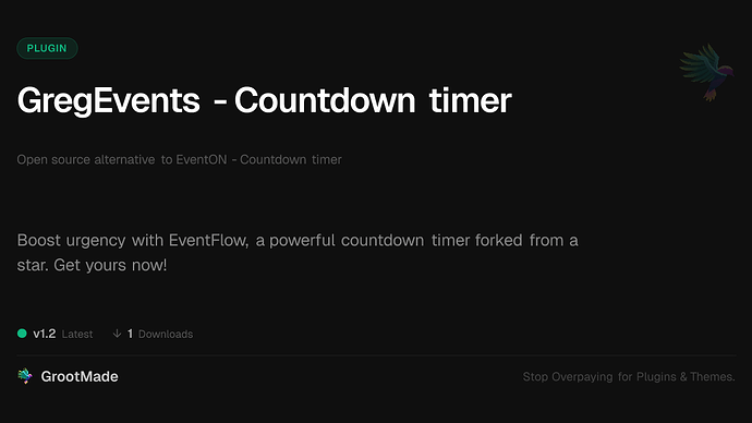 GregEvents - Countdown timer