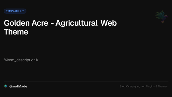 Golden Acre - Agricultural Web Theme