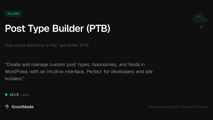 Post Type Builder (PTB)
