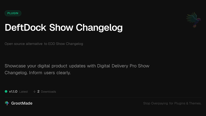 DeftDock Show Changelog