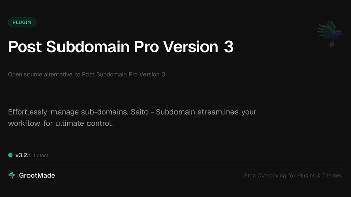 Post Subdomain Pro Version 3