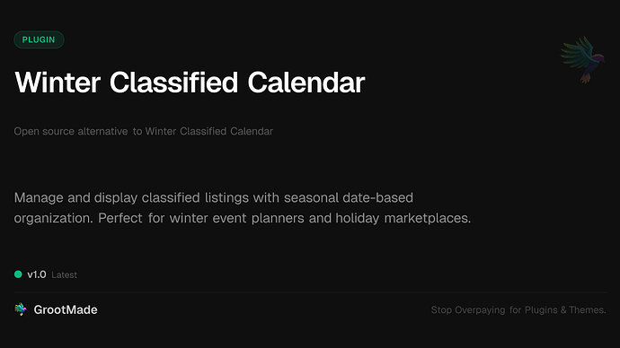 Winter Classified Calendar