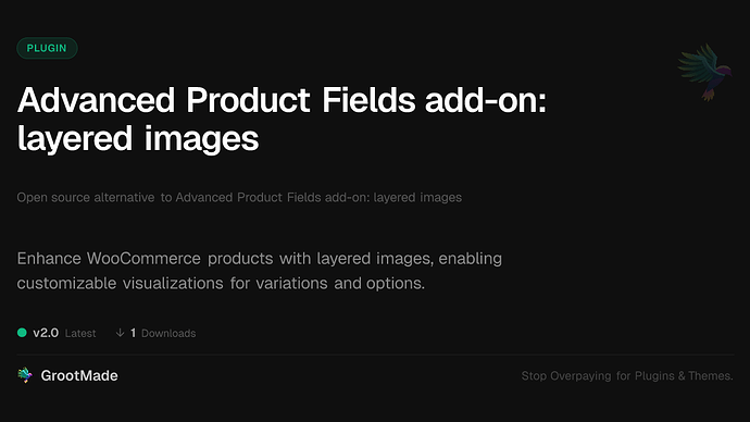 Advanced Product Fields add-on: layered images