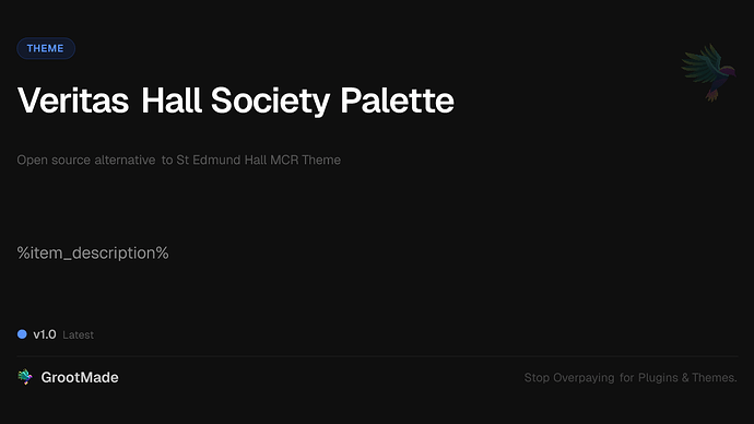 Veritas Hall Society Palette
