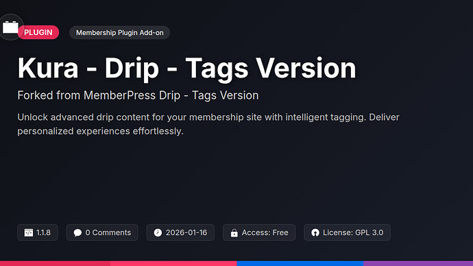 MemberPress Drip - Tags Version