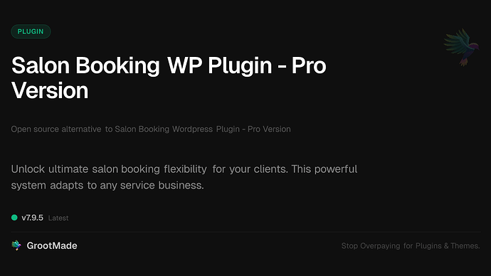 Salon Booking WP Plugin - Pro Version