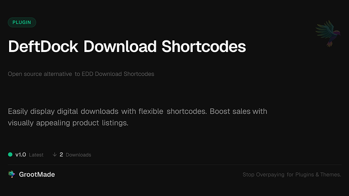 DeftDock Download Shortcodes