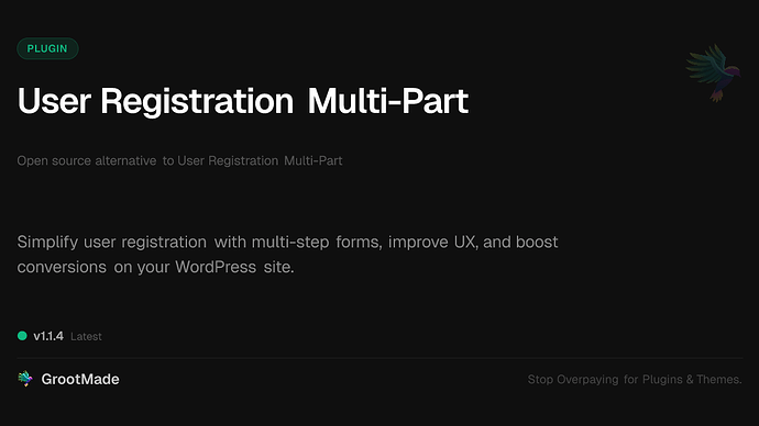User Registration Multi-Part