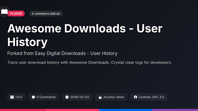 Awesome Downloads - User History