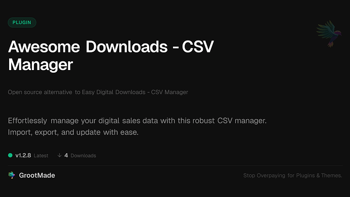 Awesome Downloads - CSV Manager