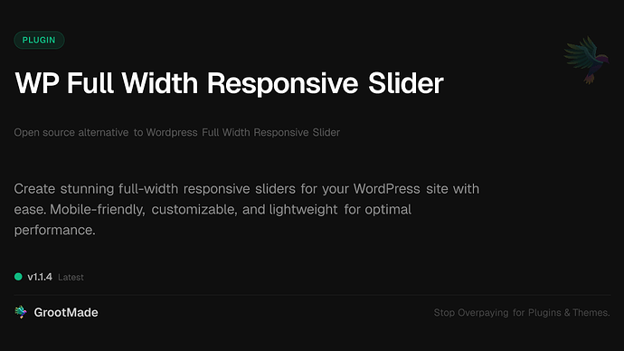 WP Full Width Responsive Slider