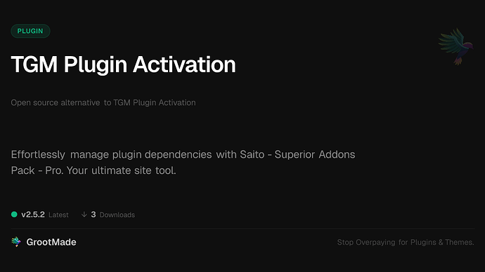 TGM Plugin Activation