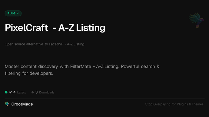 PixelCraft - A-Z Listing