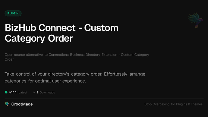 BizHub Connect - Custom Category Order