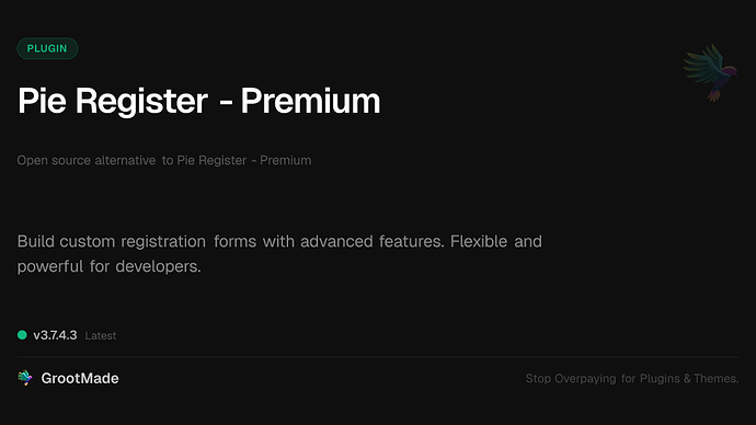 Pie Register - Premium