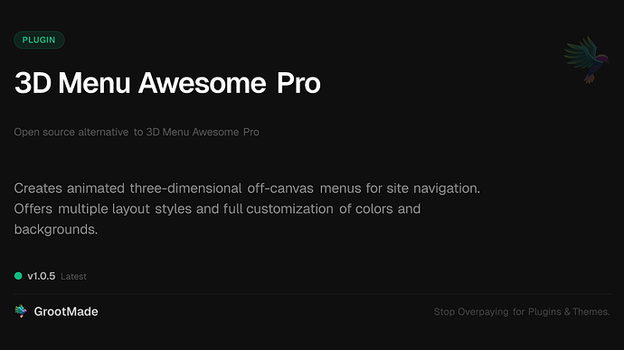 3D Menu Awesome Pro