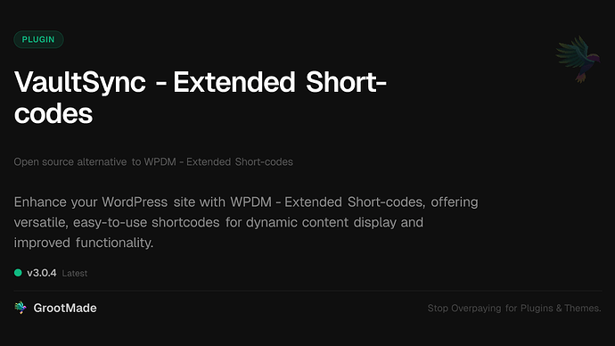 VaultSync - Extended Short-codes