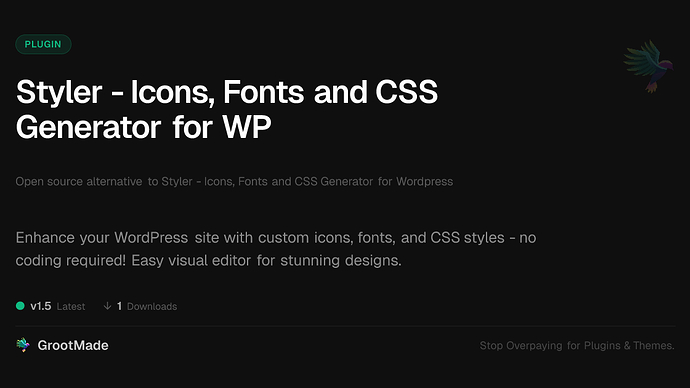 Styler - Icons, Fonts and CSS Generator for WP