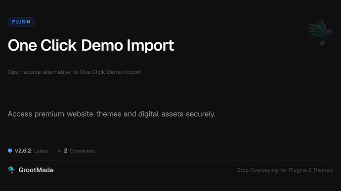 One Click Demo Import