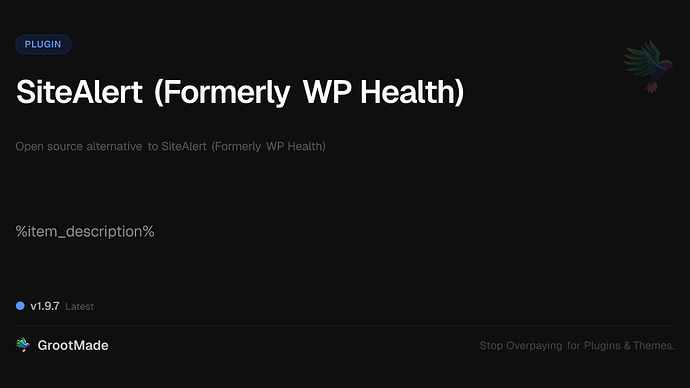 SiteAlert (Formerly WP Health)