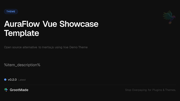 AuraFlow Vue Showcase Template