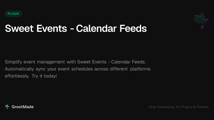 Sweet Events - Calendar Feeds