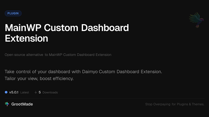 MainWP Custom Dashboard Extension